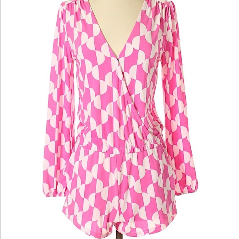 Macbeth Collection pink white Peyton Preppy romper